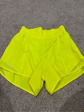 lululemon athletica Neon Yellow Athletic Running Shorts